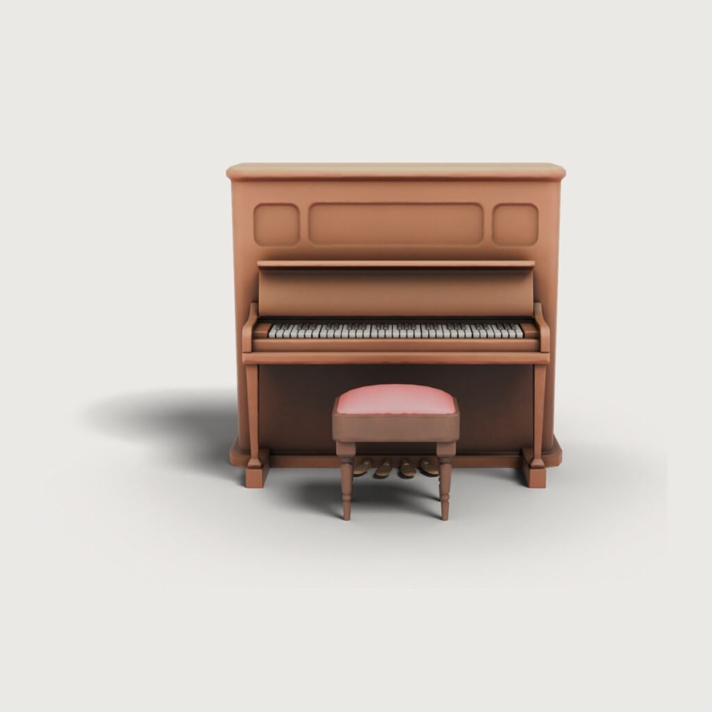 Vintage Piano with Bench view 4