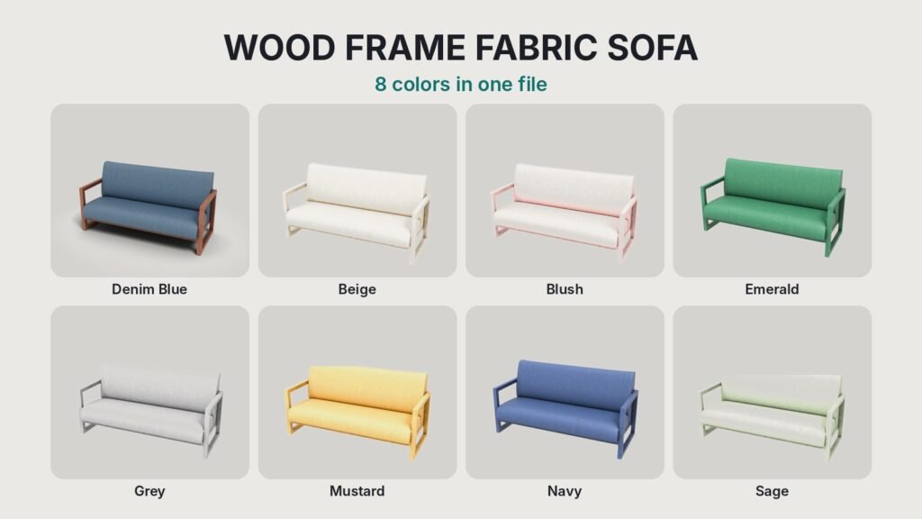 Wood Frame Fabric Sofa view 2