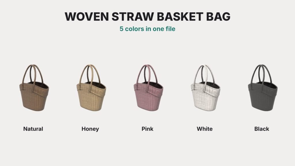 Woven Straw Basket Bag view 11