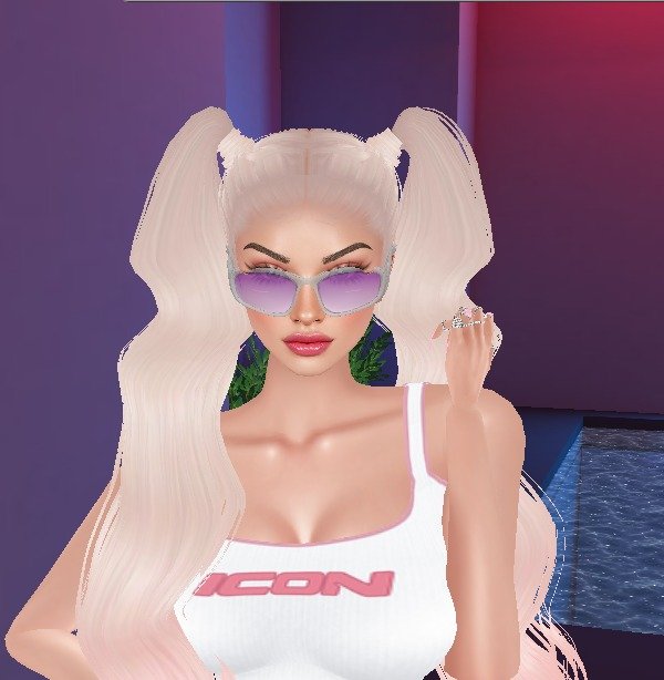 Y2K Silver Wrap Shield Sunglasses on an IMVU avatar